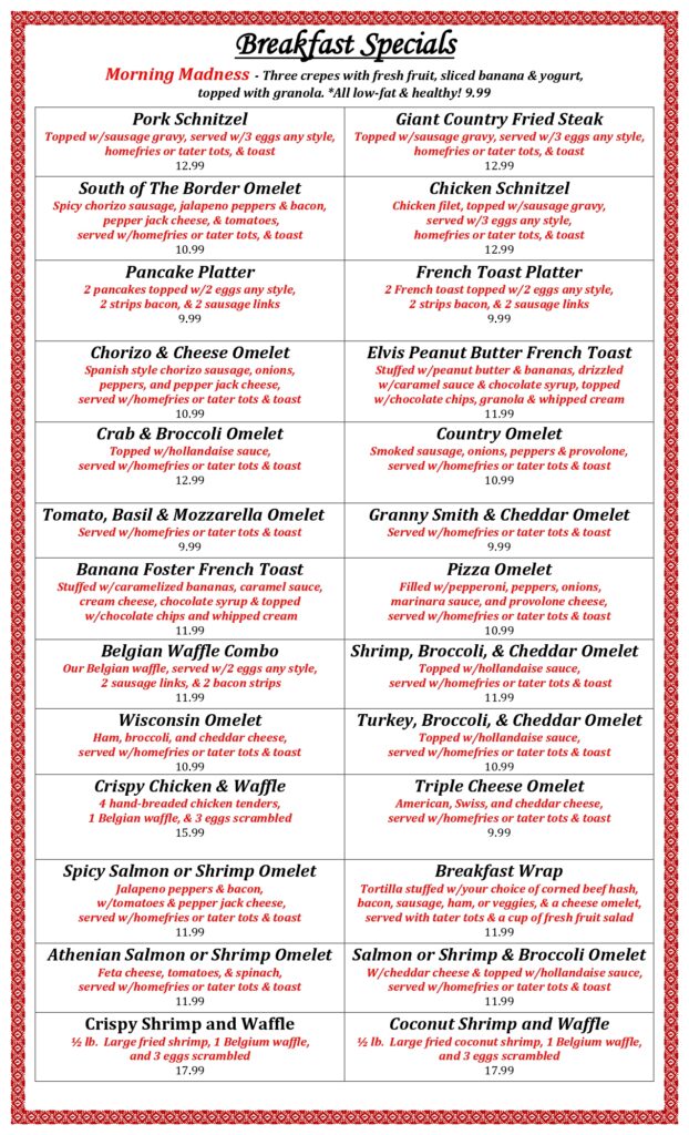 Knight and Day Diner Menu: A Delicious Experience Awaiting You